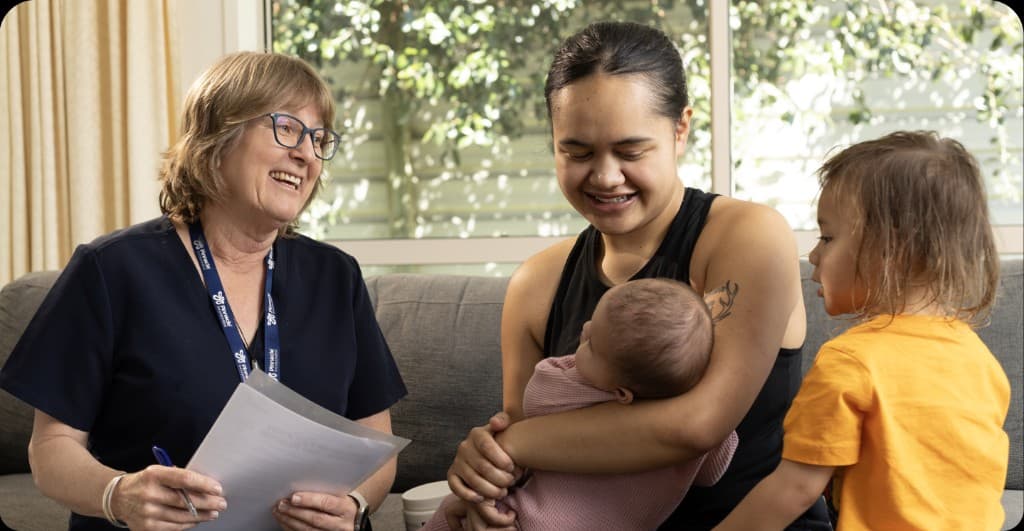 Pinnacle health worker visiting a whānau at home